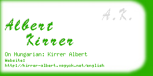 albert kirrer business card